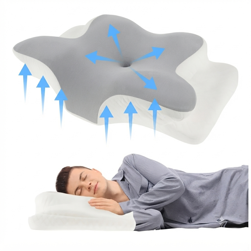 Kit Sono Perfeito | Travesseiro Cervical Ergonômico + Almofada Entre Pernas