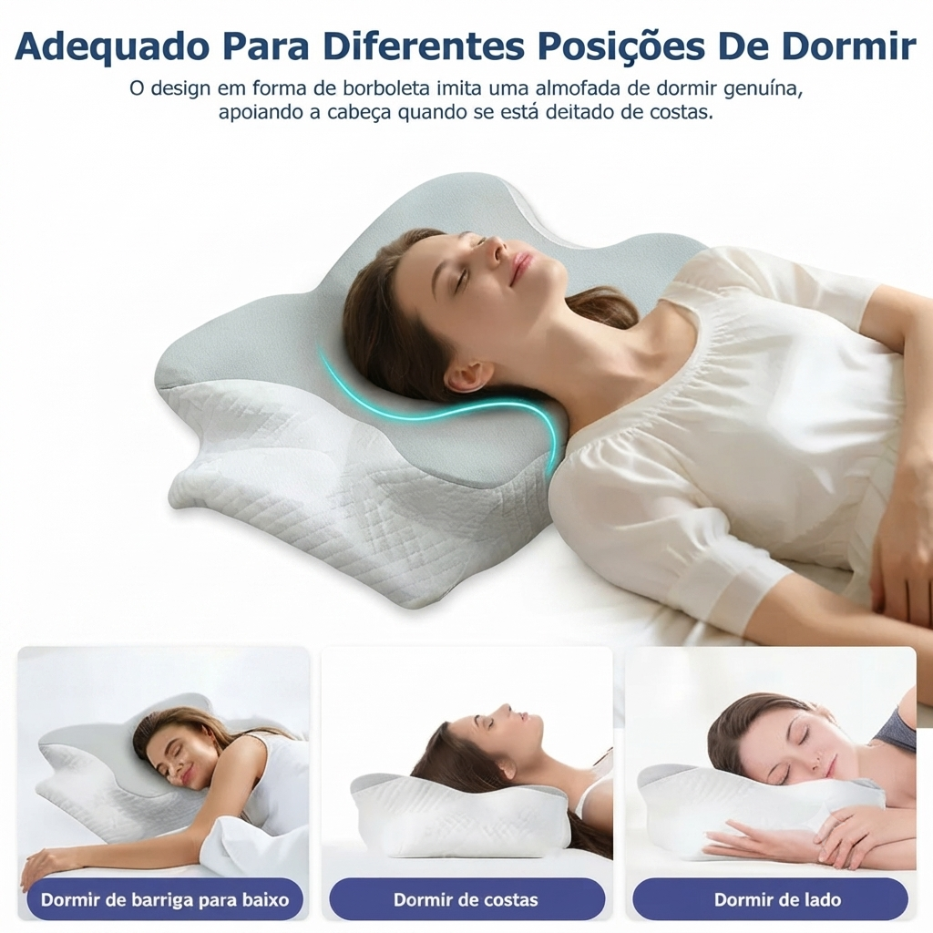Travesseiro Cervical Ortopédico Espuma de Memória